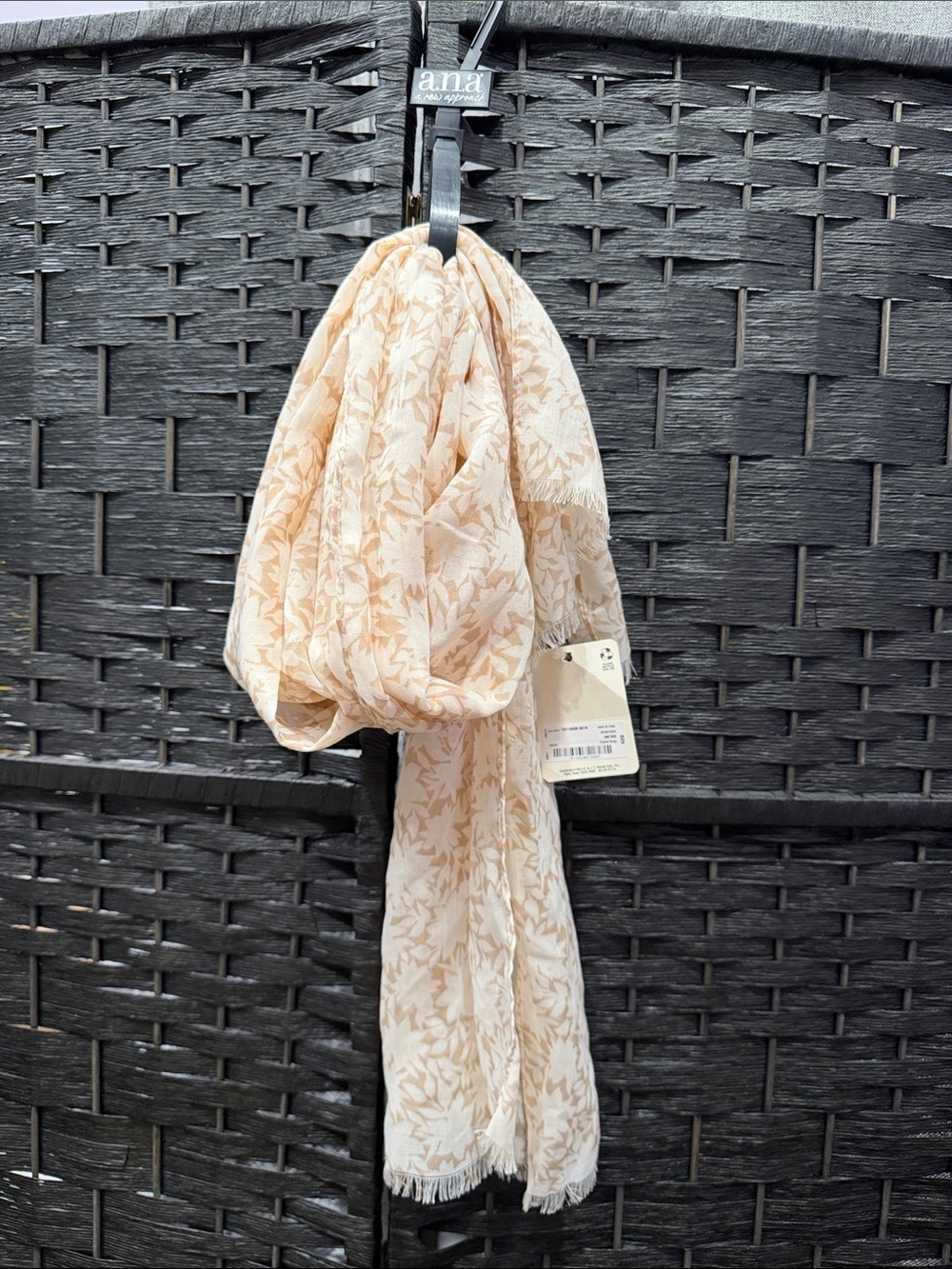 a.n.a Cream and Beige Botanical Print Scarf